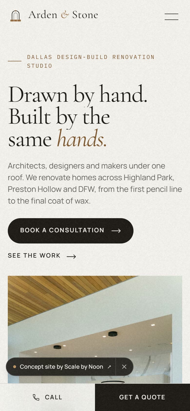 Arden & Stone — On mobile