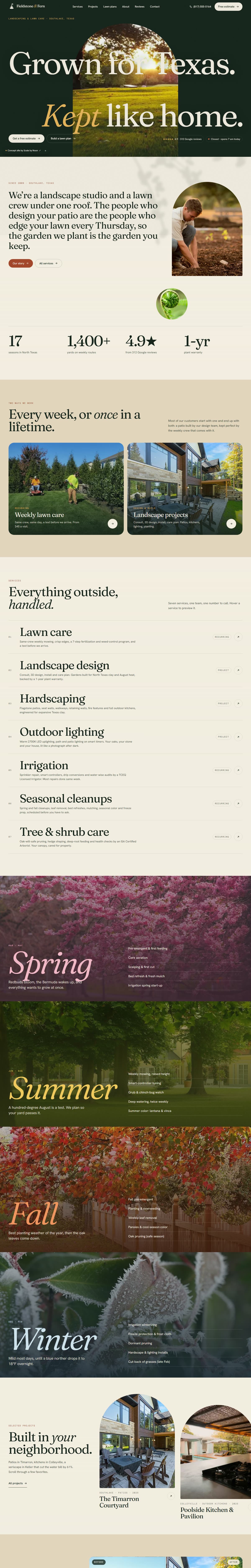Fieldstone & Fern — Full page