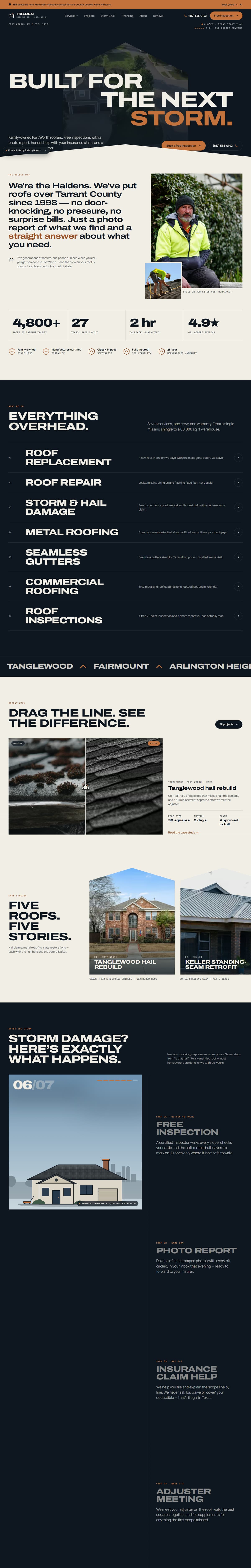 Halden Roofing Co. — Full page