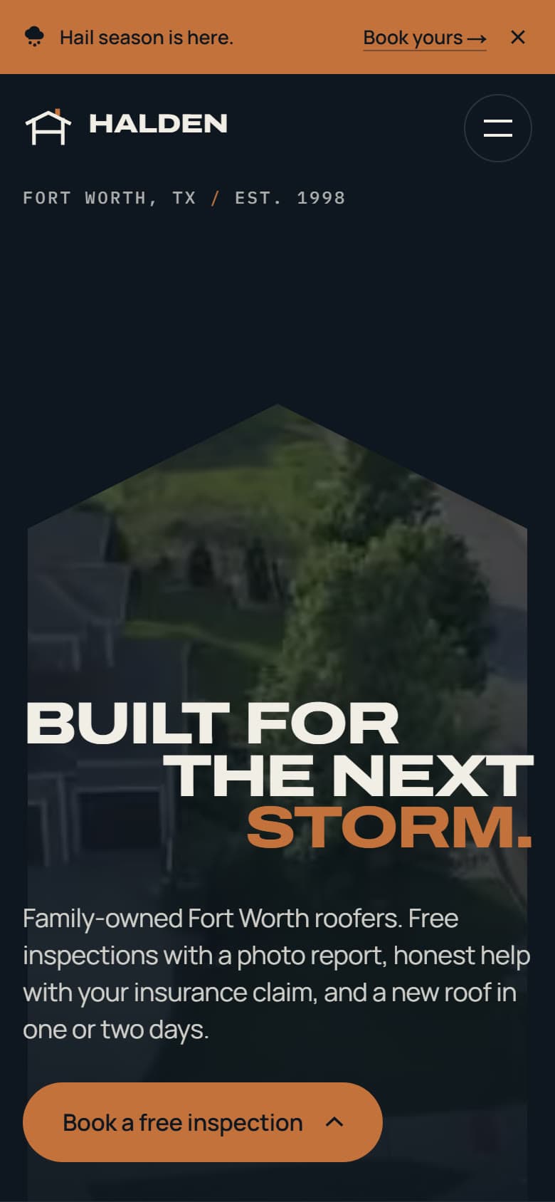 Halden Roofing Co. — On mobile