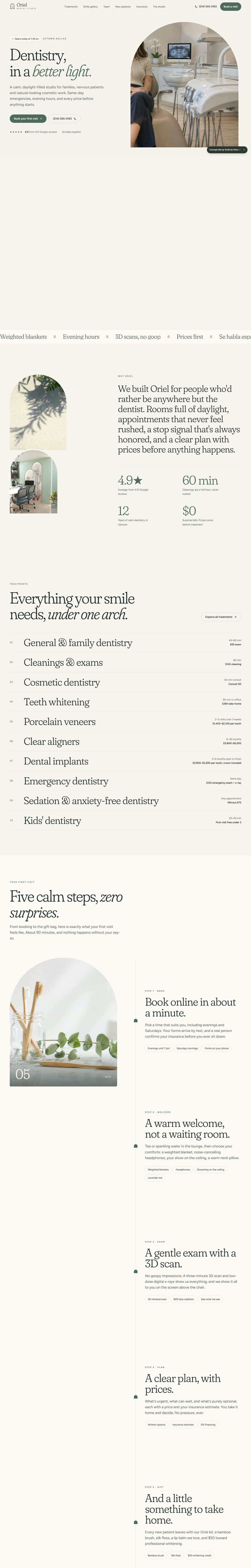 Oriel Dental Studio — Full page