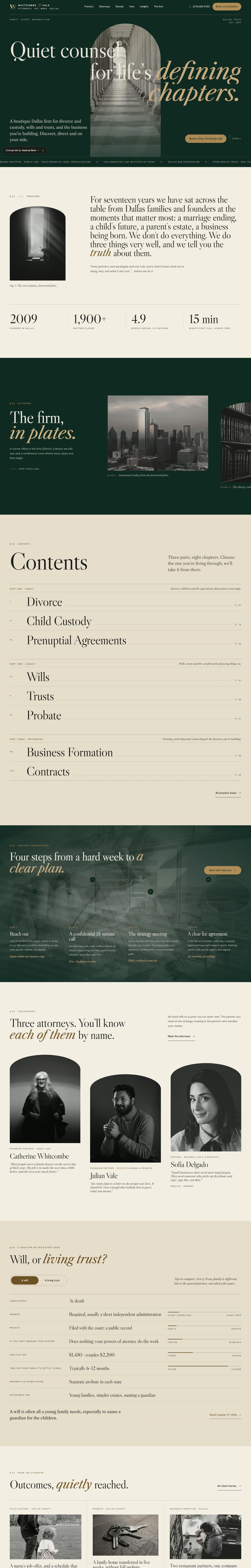 Whitcombe & Vale — Full page